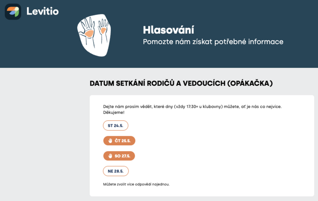 Hlasování o termínu setkání