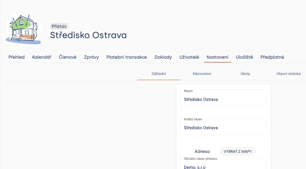 Základní údaje organizace